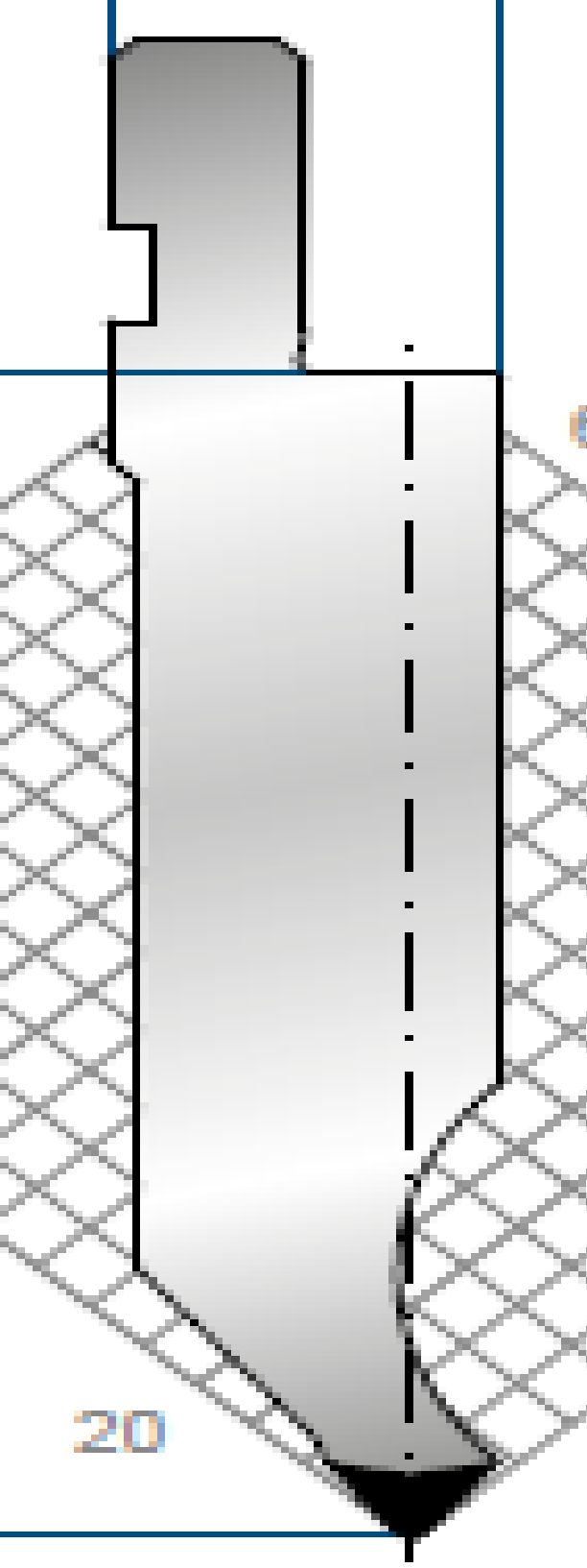 1338 – Kniv – 75° – R0,8